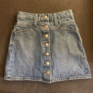 Madewell denim Stretch A line button skirt
